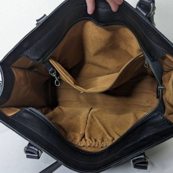 Patricia Nash Black Studded Leather Zancona Tote Crossbody Strap - Picture 12 of 12